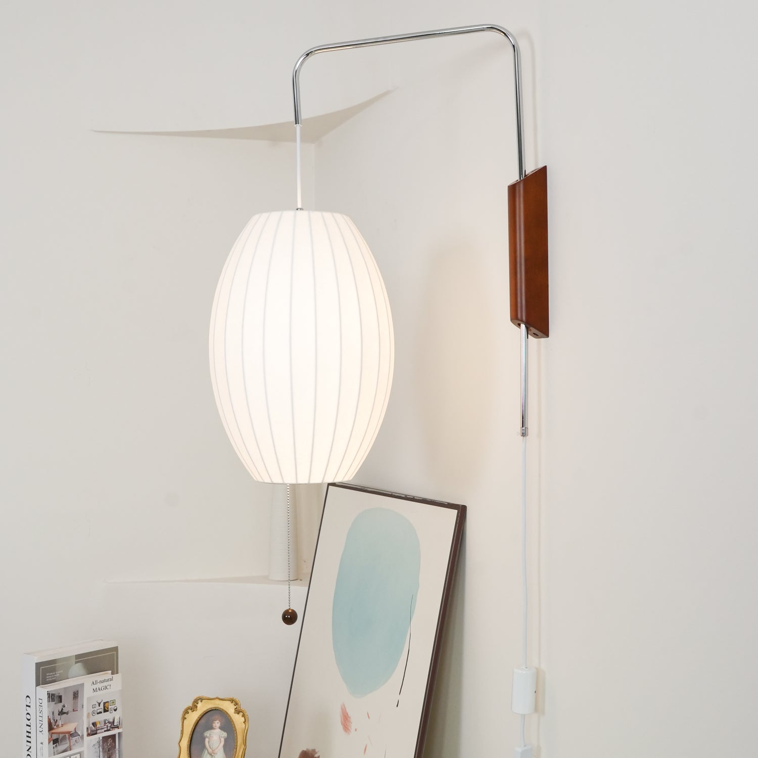 Eryvia | Stoff Oval Wandleuchte