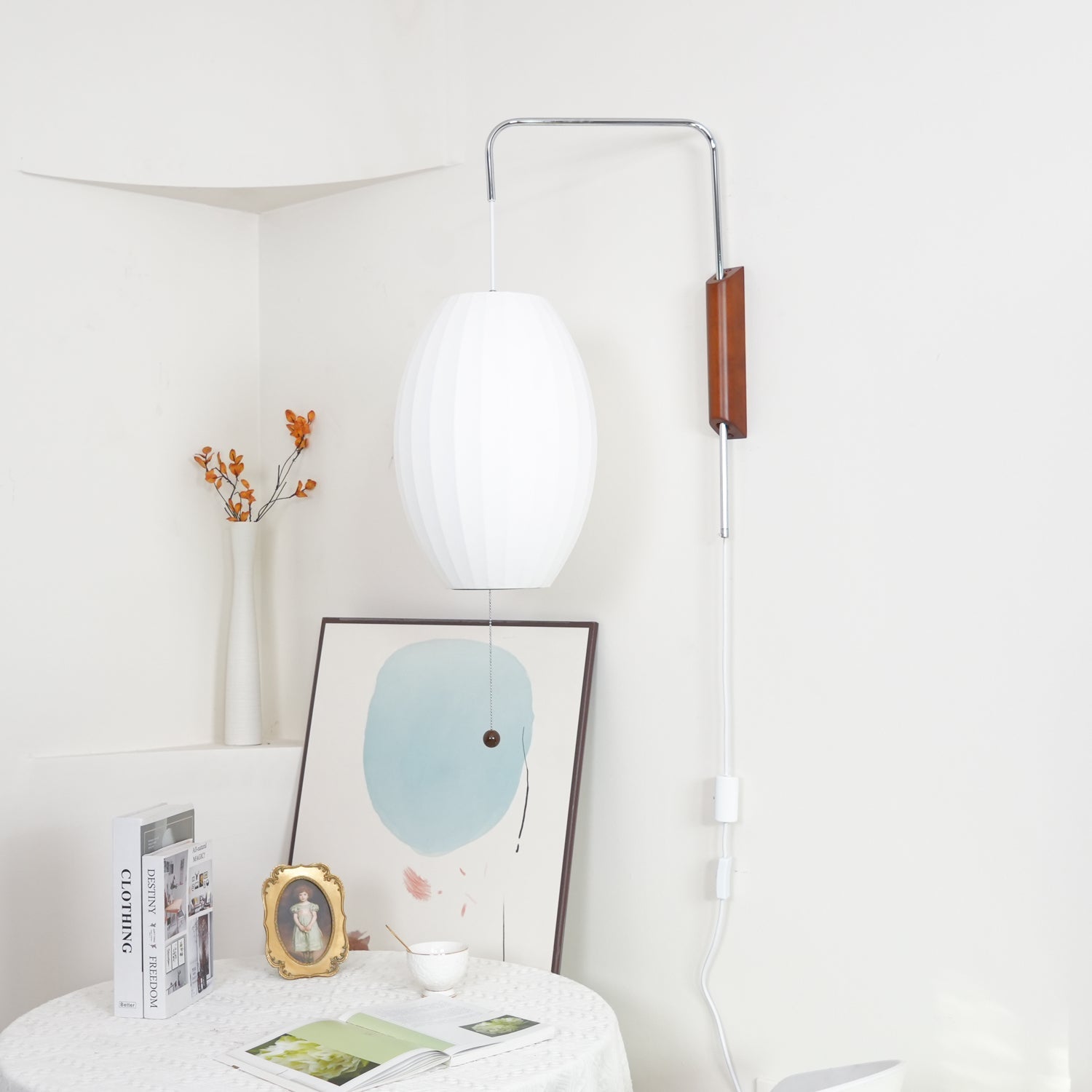 Eryvia | Stoff Oval Wandleuchte