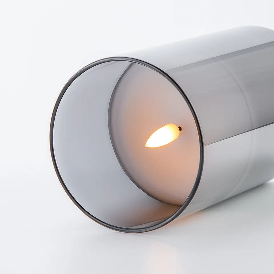 Candly | LED-Kerze mit realistischer Flamme im Glasdesign | Dreier-Set