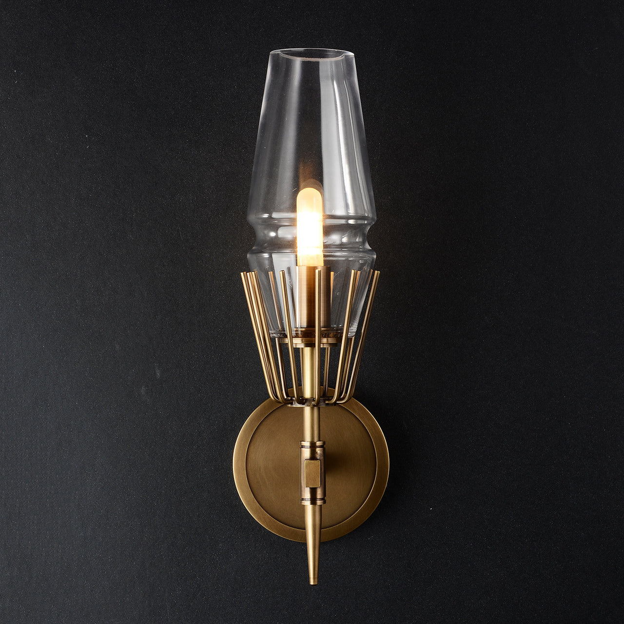Castello | Vintage Kupfer Glas LED Wandleuchte