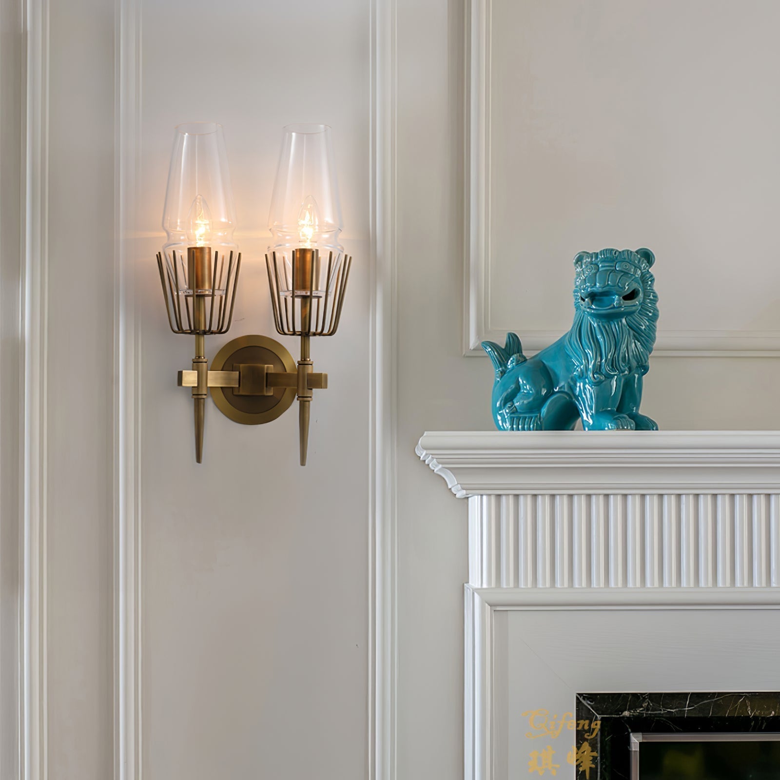 Castello | Vintage Kupfer Glas LED Wandleuchte