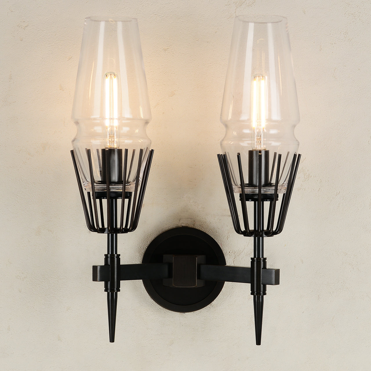 Castello | Vintage Kupfer Glas LED Wandleuchte