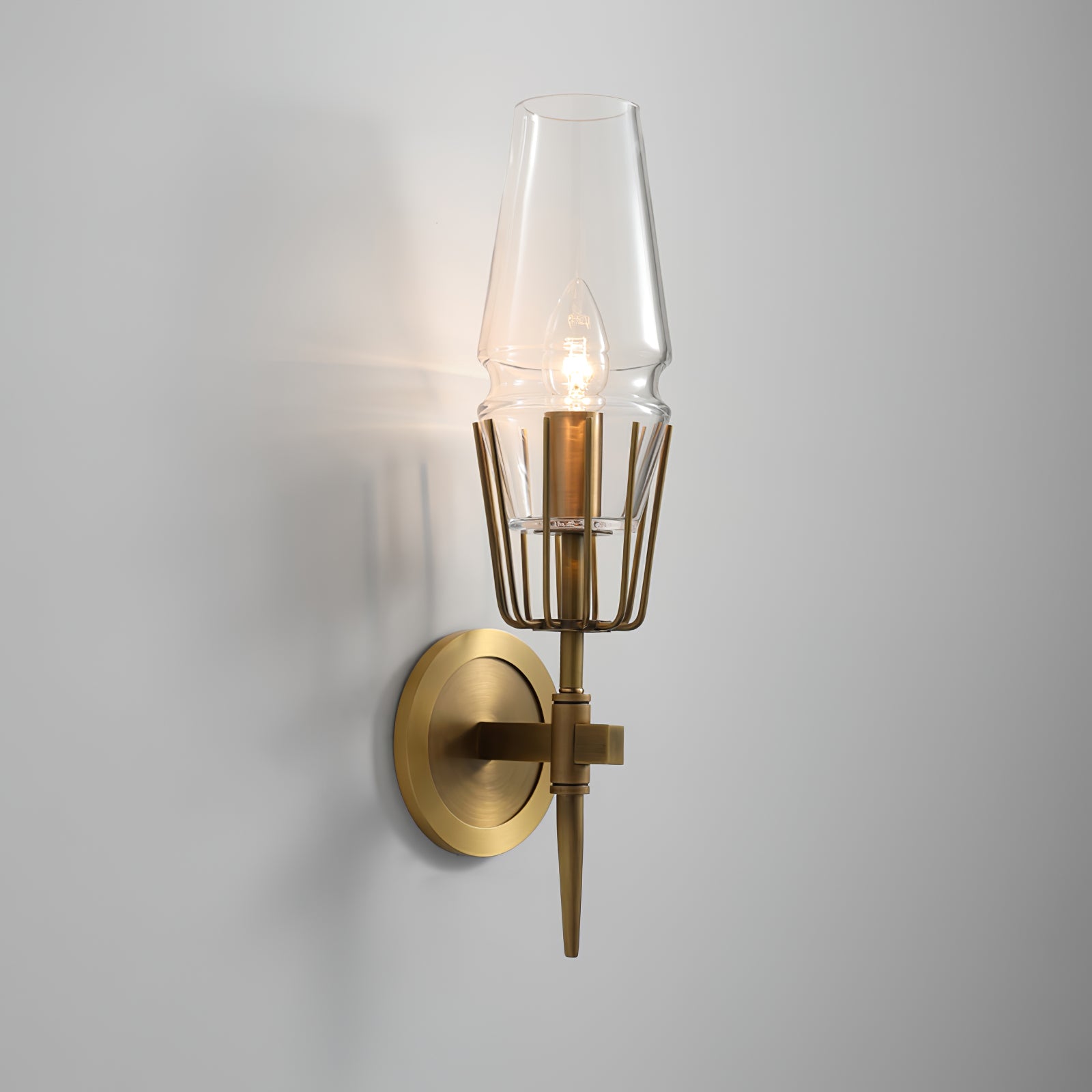 Castello | Vintage Kupfer Glas LED Wandleuchte