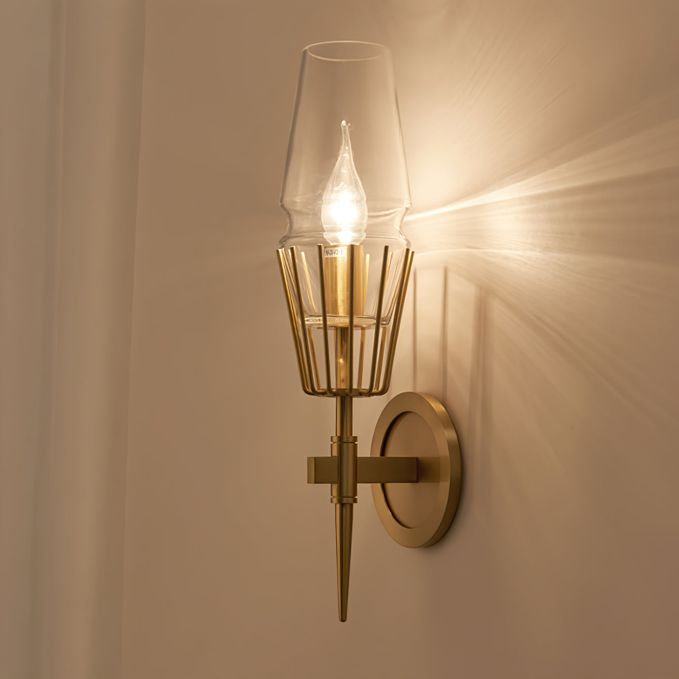 Castello | Vintage Kupfer Glas LED Wandleuchte