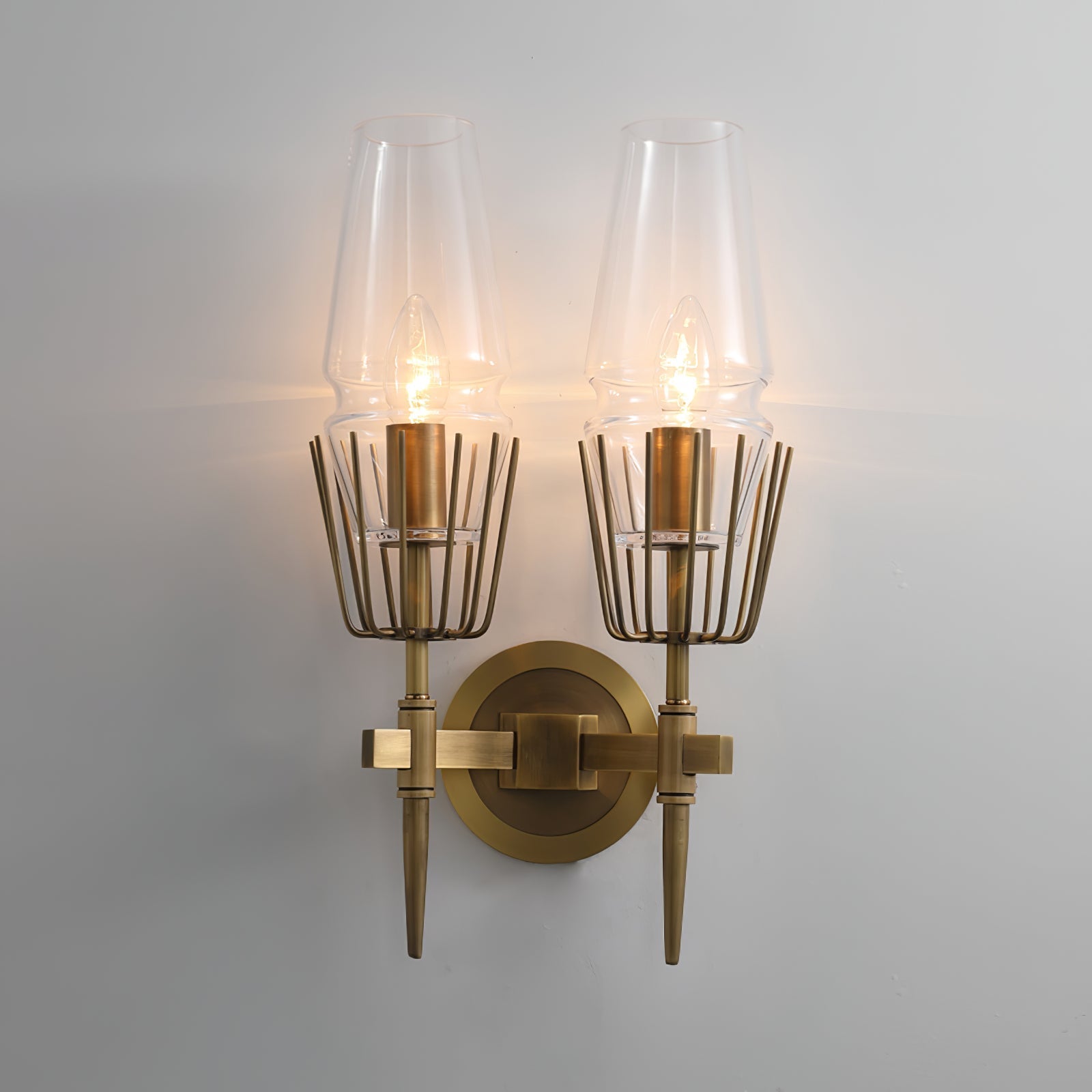 Castello | Vintage Kupfer Glas LED Wandleuchte