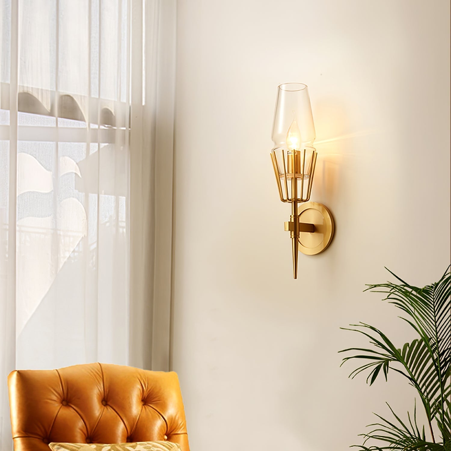 Castello | Vintage Kupfer Glas LED Wandleuchte