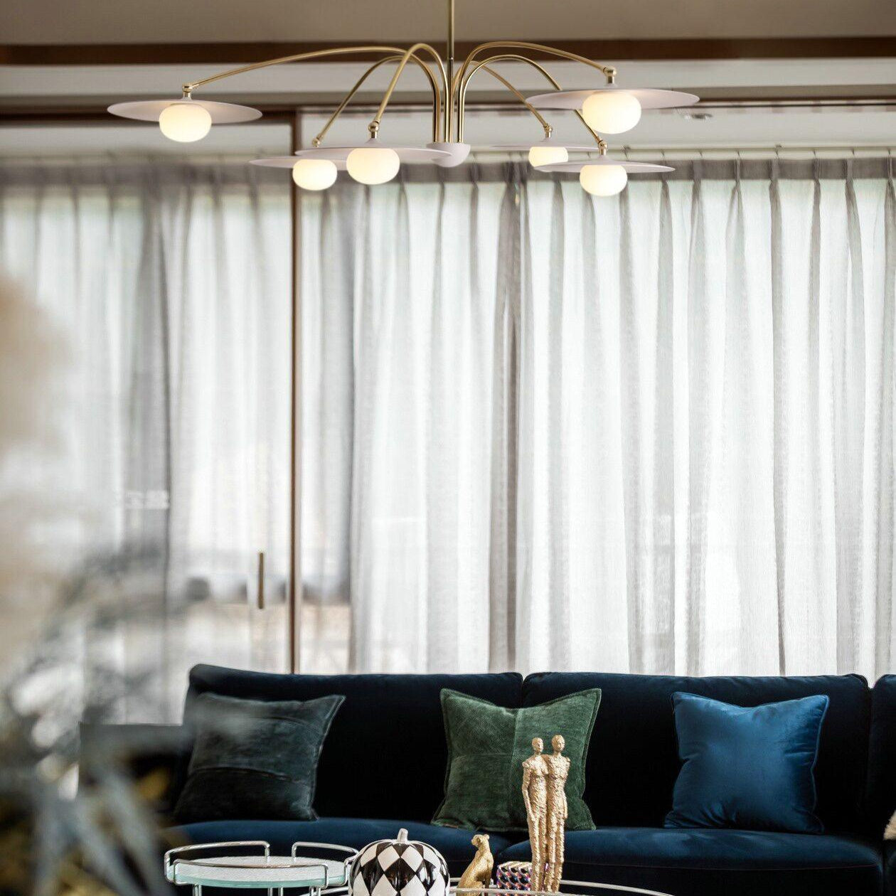 Elara | Art Deco Glas Eisen-Kronleuchter