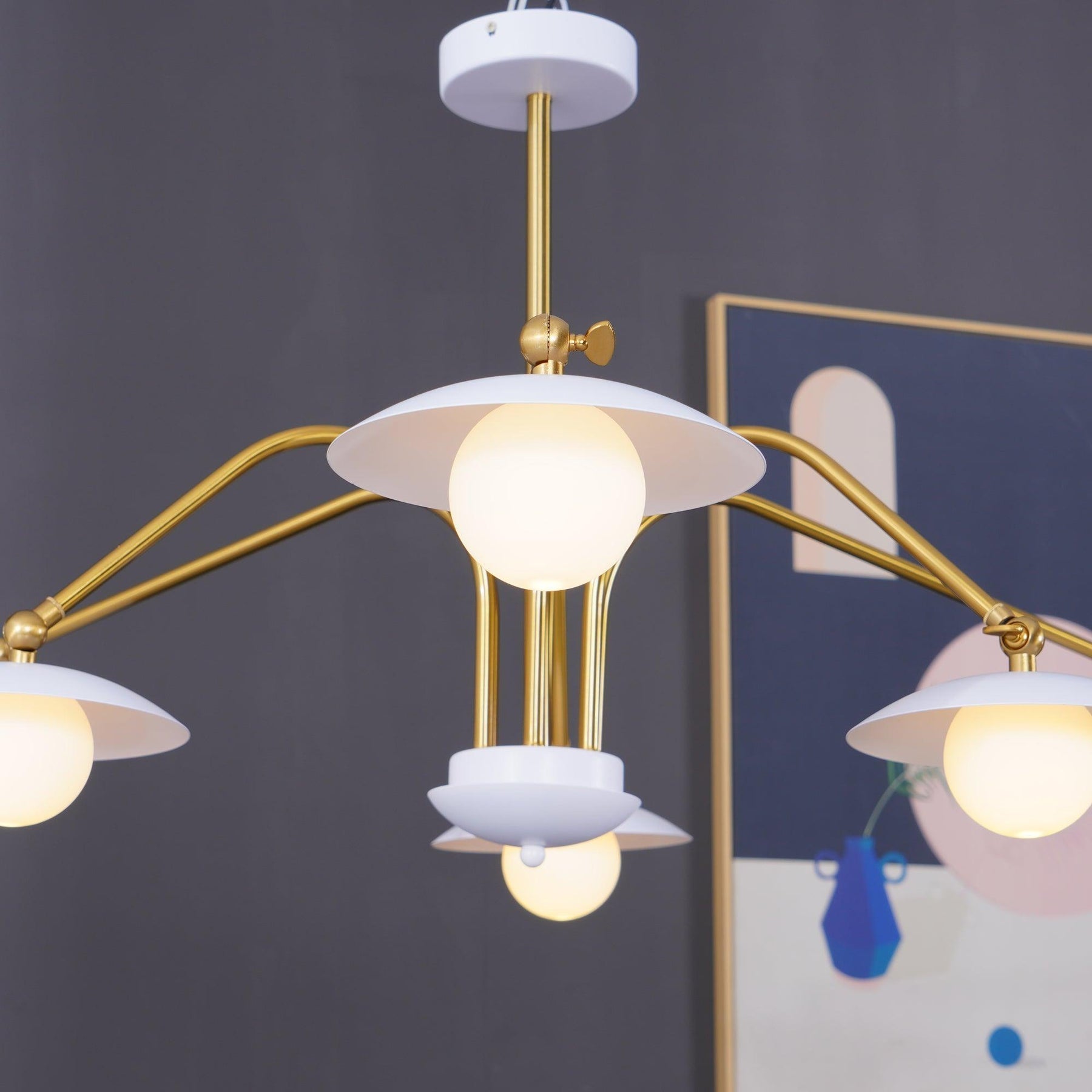 Elara | Art Deco Glas Eisen-Kronleuchter