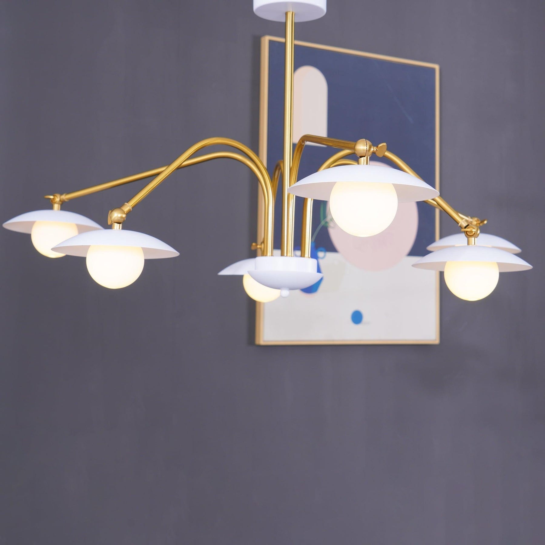 Elara | Art Deco Glas Eisen-Kronleuchter