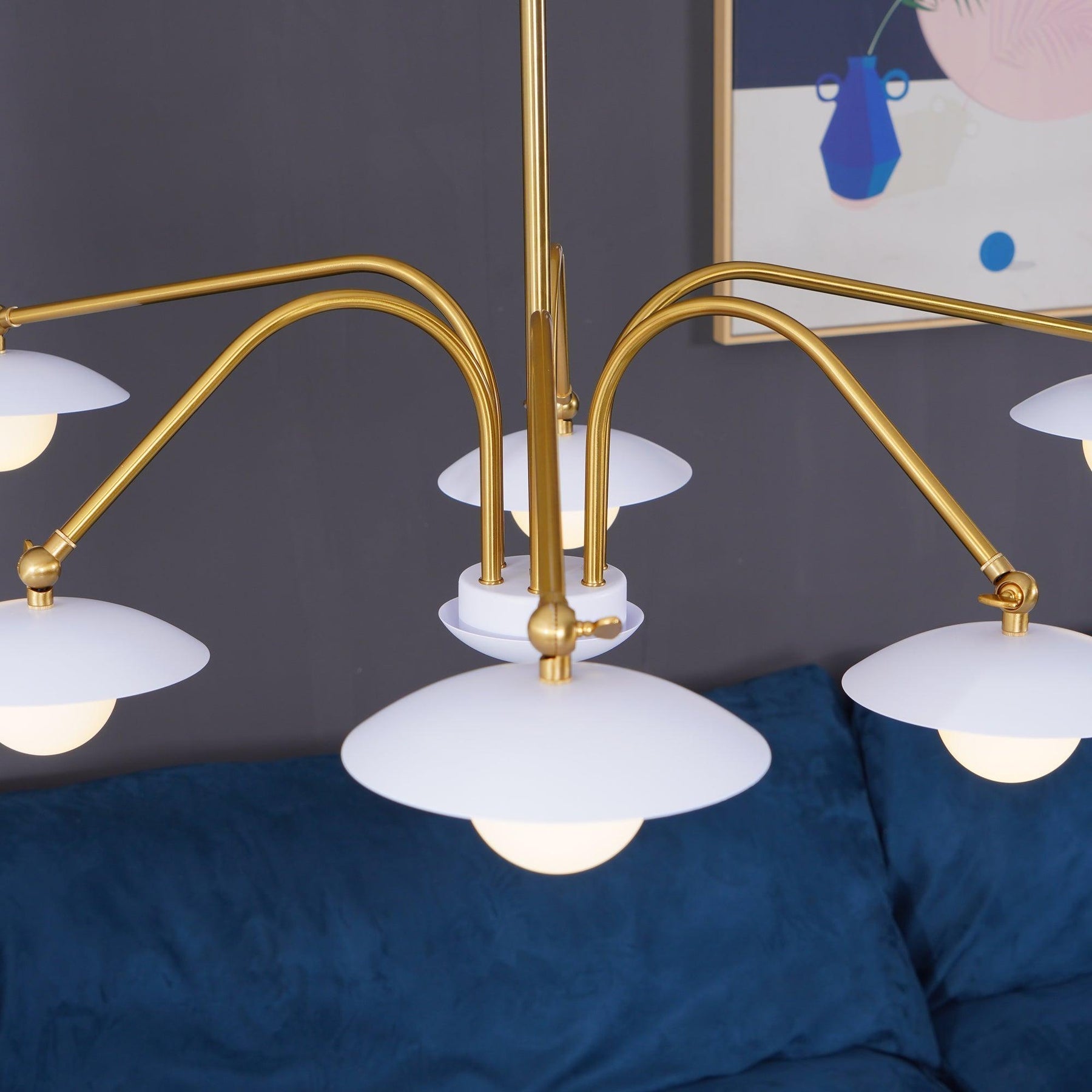 Elara | Art Deco Glas Eisen-Kronleuchter