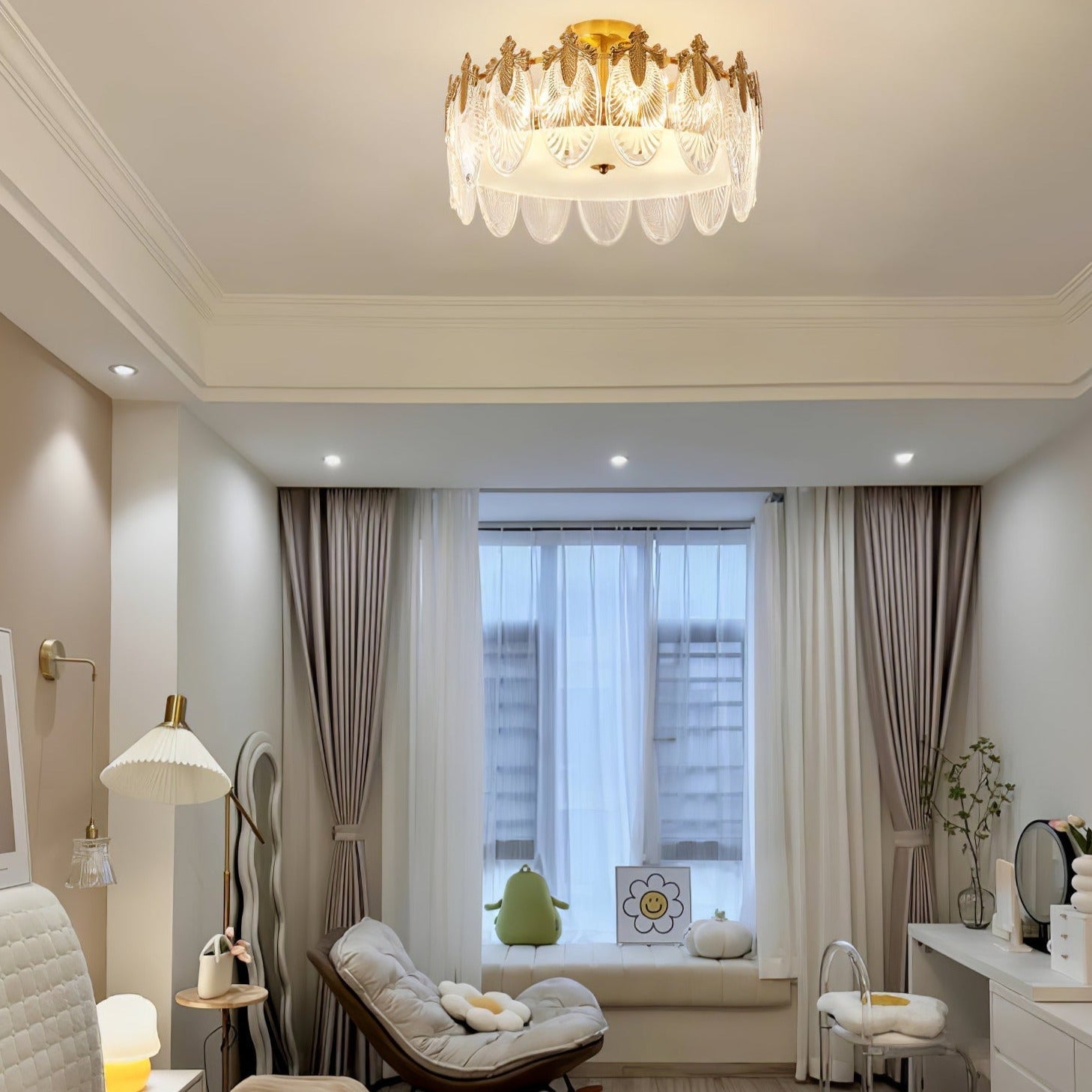 Velmira – LED Deckenlampe mit Glasornamenten