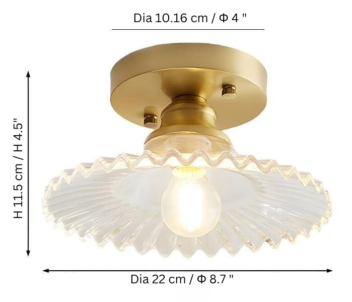 Clyvara | Glas Deckenleuchte mit Faltendesign