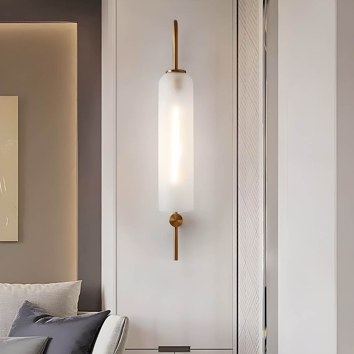 Evelor | Zylinder Wandleuchte mit Glasdesign