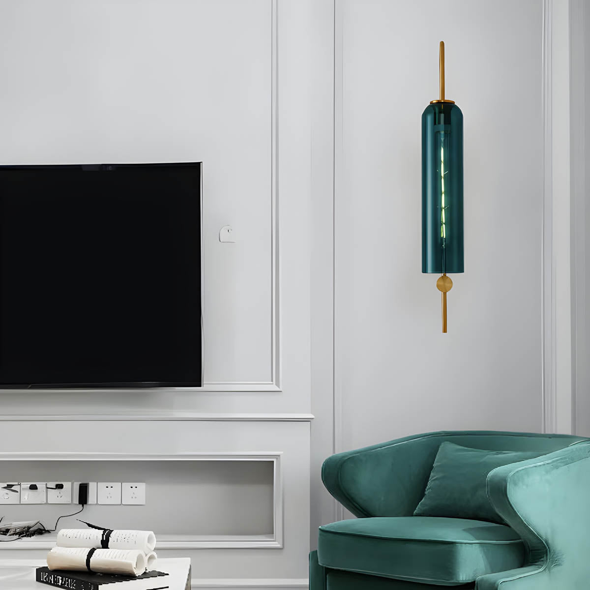 Evelor | Zylinder Wandleuchte mit Glasdesign