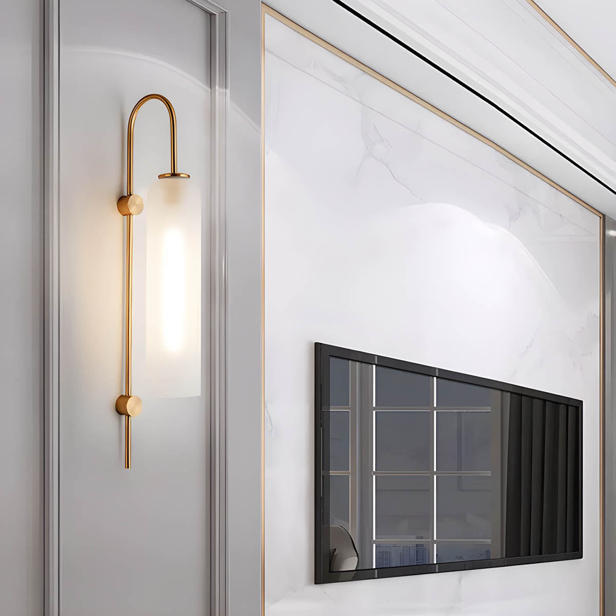Evelor | Zylinder Wandleuchte mit Glasdesign