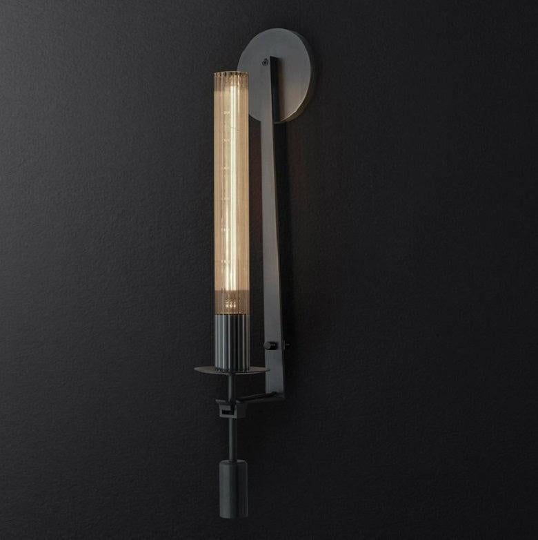 Viron | Retro Glas Wandlampe Metall