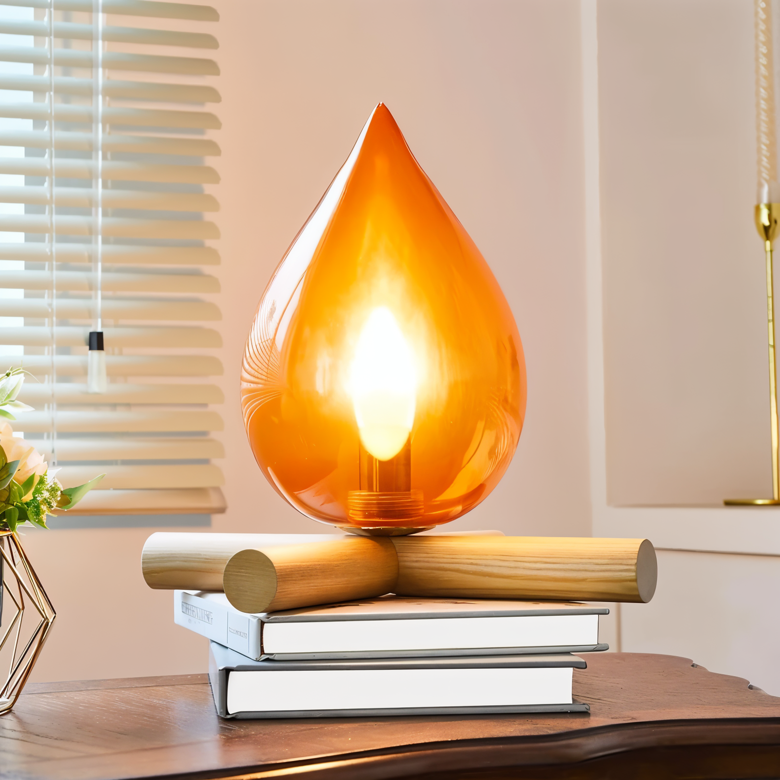 Solvia | Feuerlicht Tafellampe Tropfenform