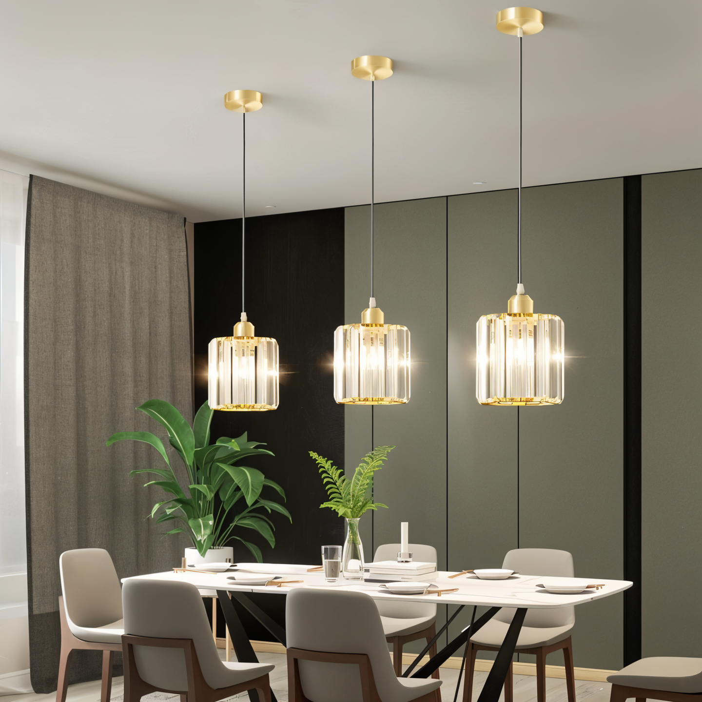 Elvya | Pendelleuchte im Kristallzylinder-Design