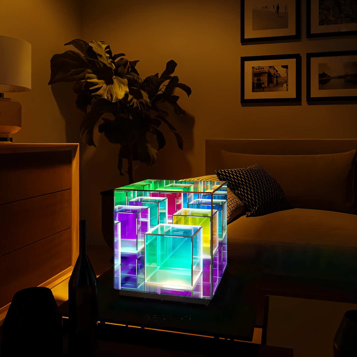 Verto | 3D LED Nachttischlampe Quadrat