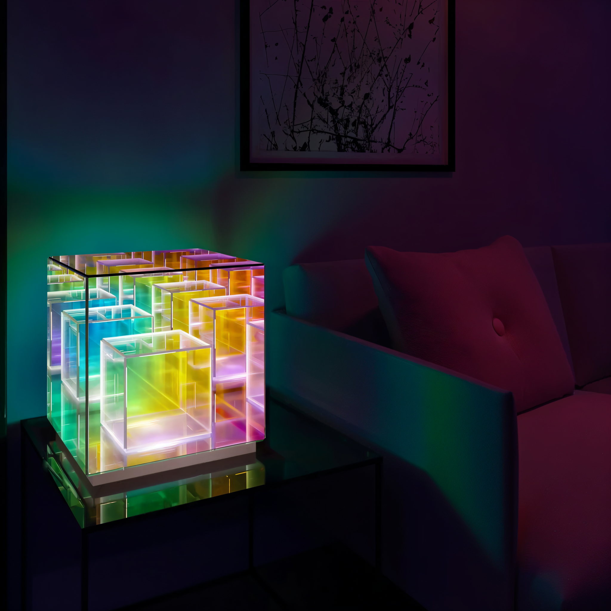 Verto | 3D LED Nachttischlampe Quadrat