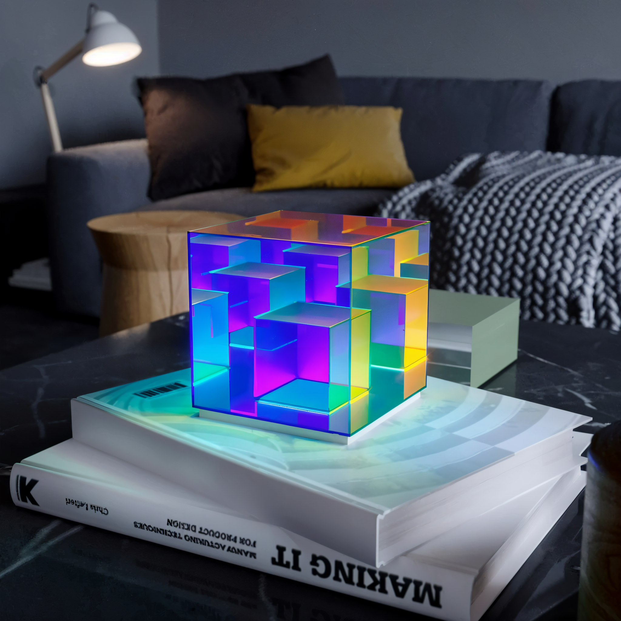 Verto | 3D LED Nachttischlampe Quadrat