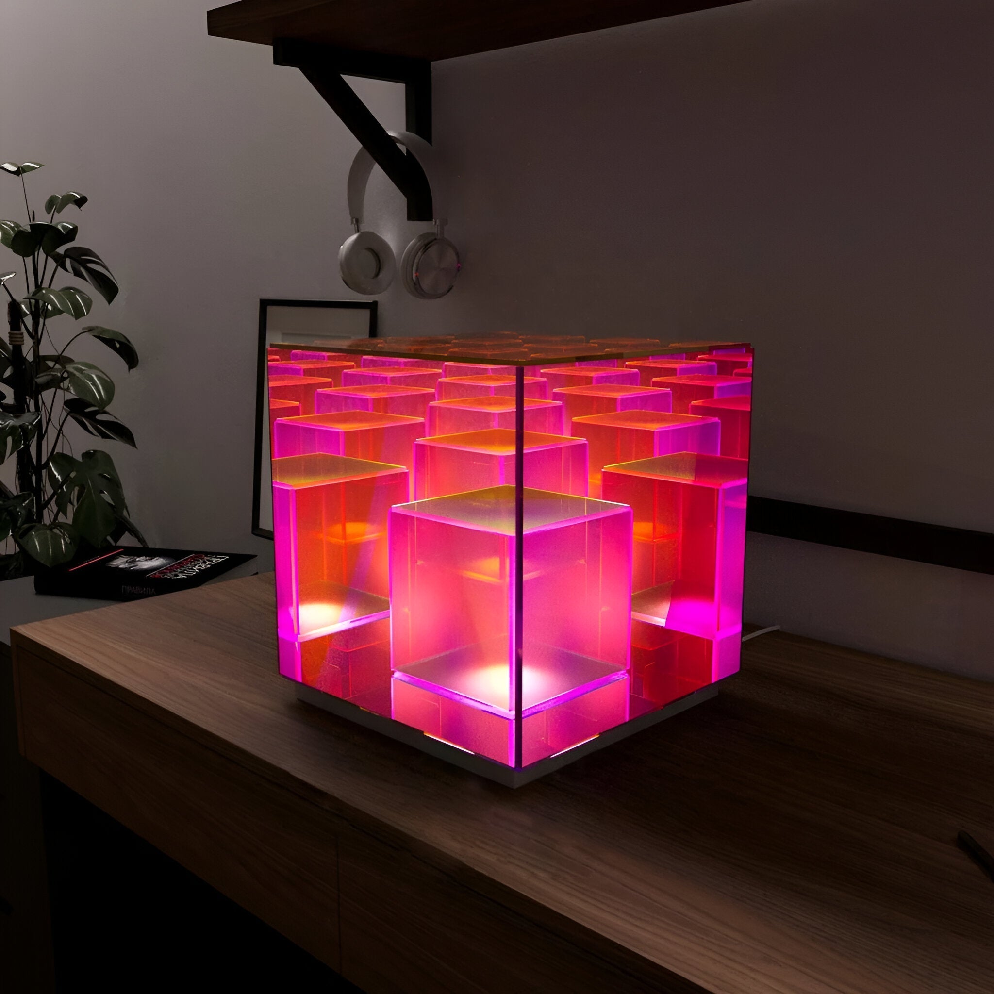 Verto | 3D LED Nachttischlampe Quadrat