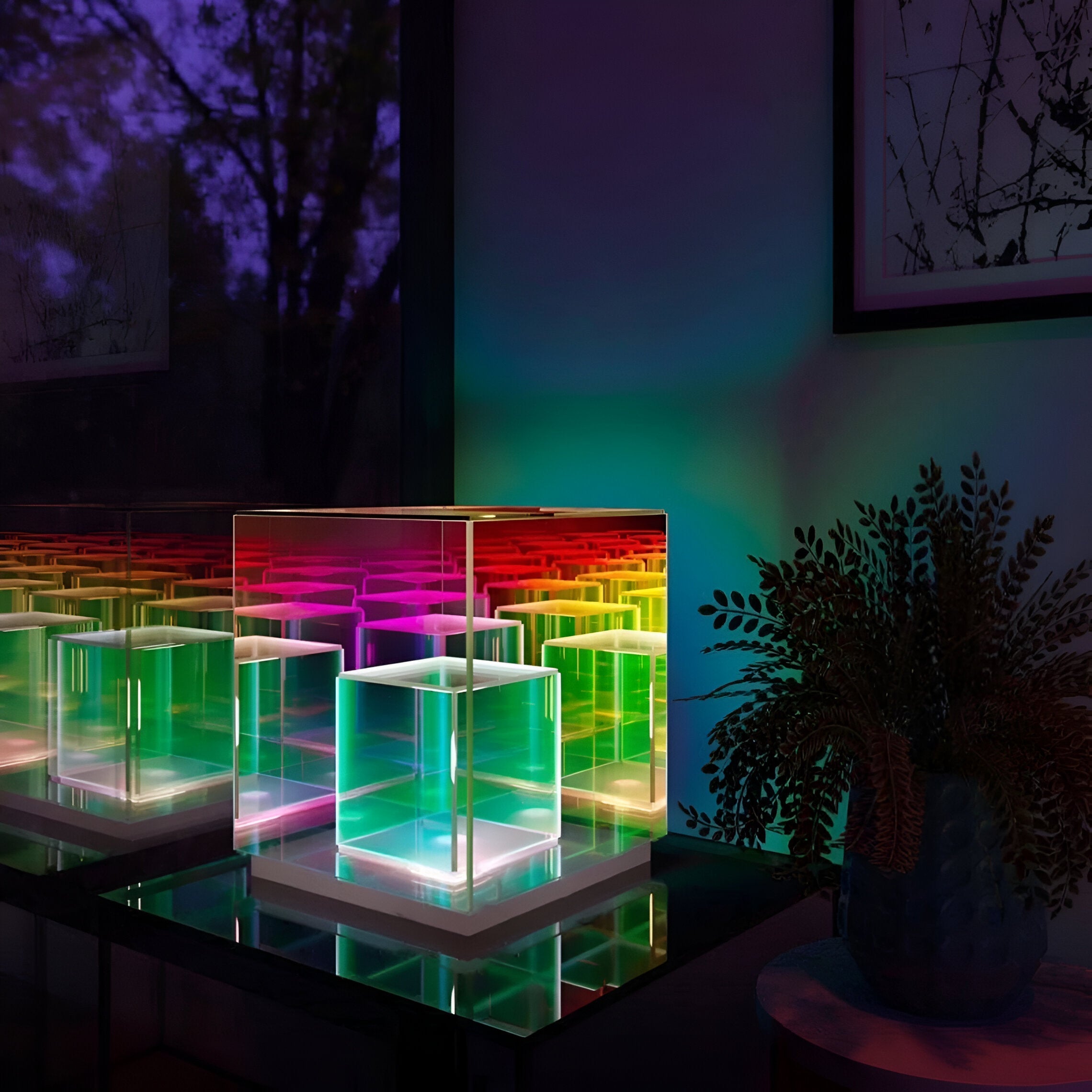 Verto | 3D LED Nachttischlampe Quadrat