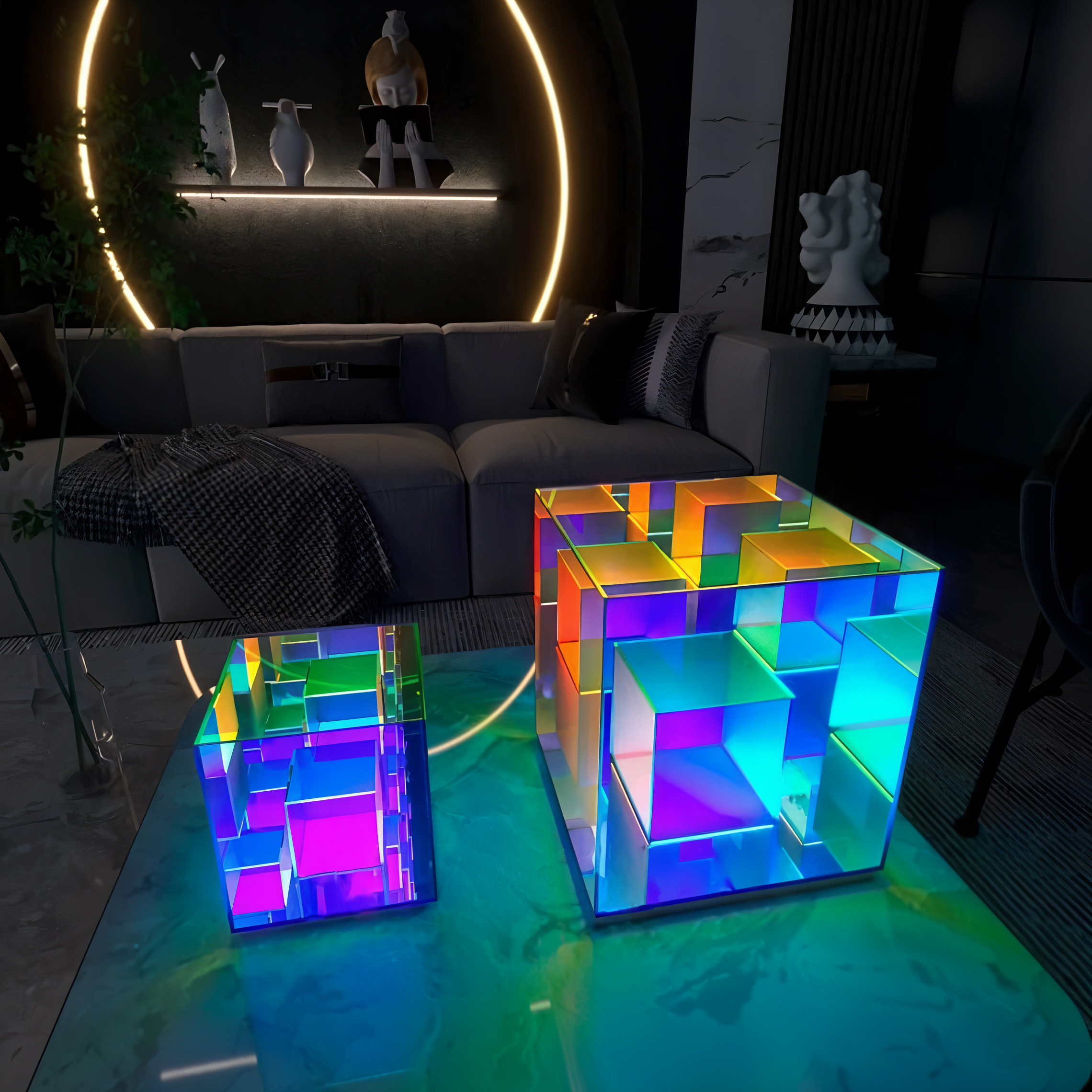 Verto | 3D LED Nachttischlampe Quadrat