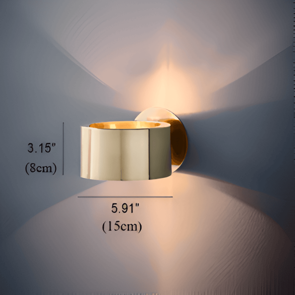 Homora | Goldene Trommel-Wandleuchte