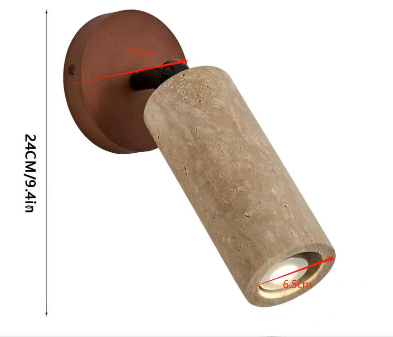 Travertin | Holz Verstellbare LED Wand- und Deckenleuchte