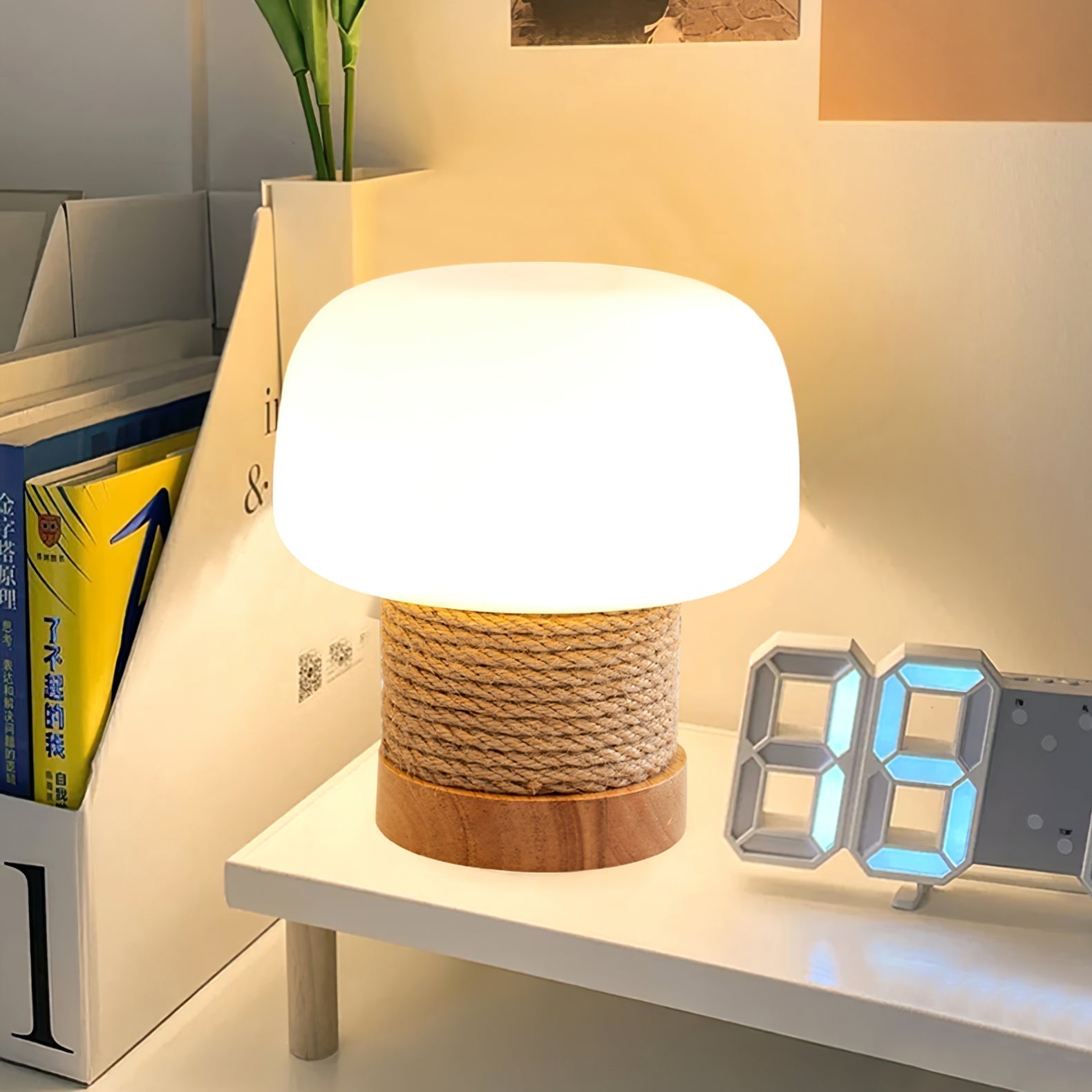 Lumo | Moderne LED Tischlampe Minimalistisch Holzfuß