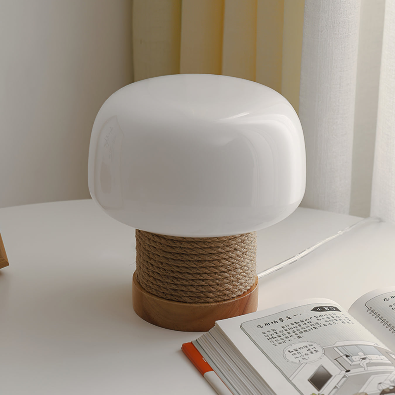 Lumo | Moderne LED Tischlampe Minimalistisch Holzfuß