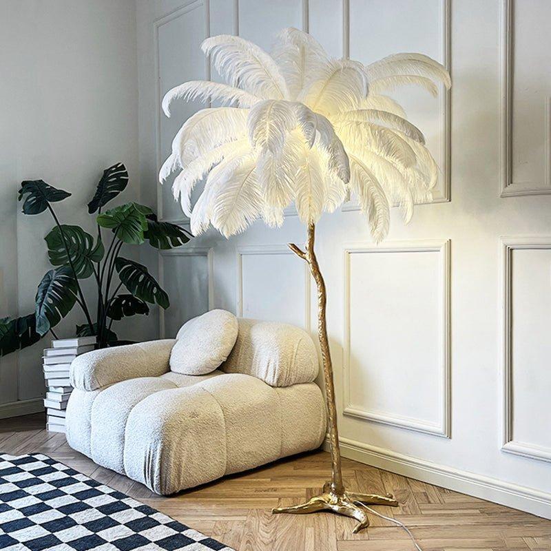 Nocturna | Stehlampe Mit Federschirm Modernes Design