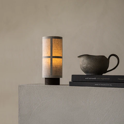 Lioren | Zylinder Tischlampe mit Stoffschirm
