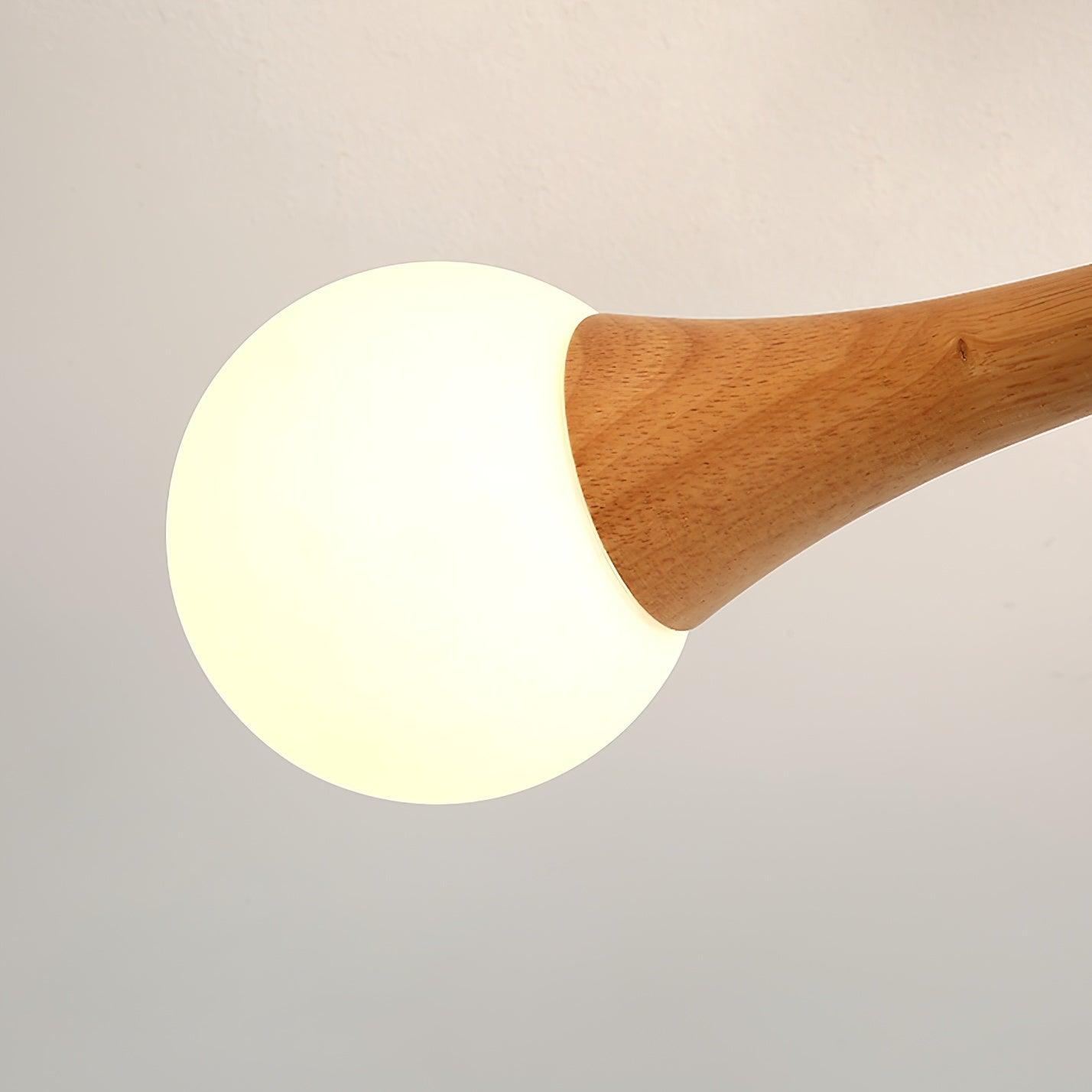 Trevian | Holz LED Deckenlampe mit 4 Flammen