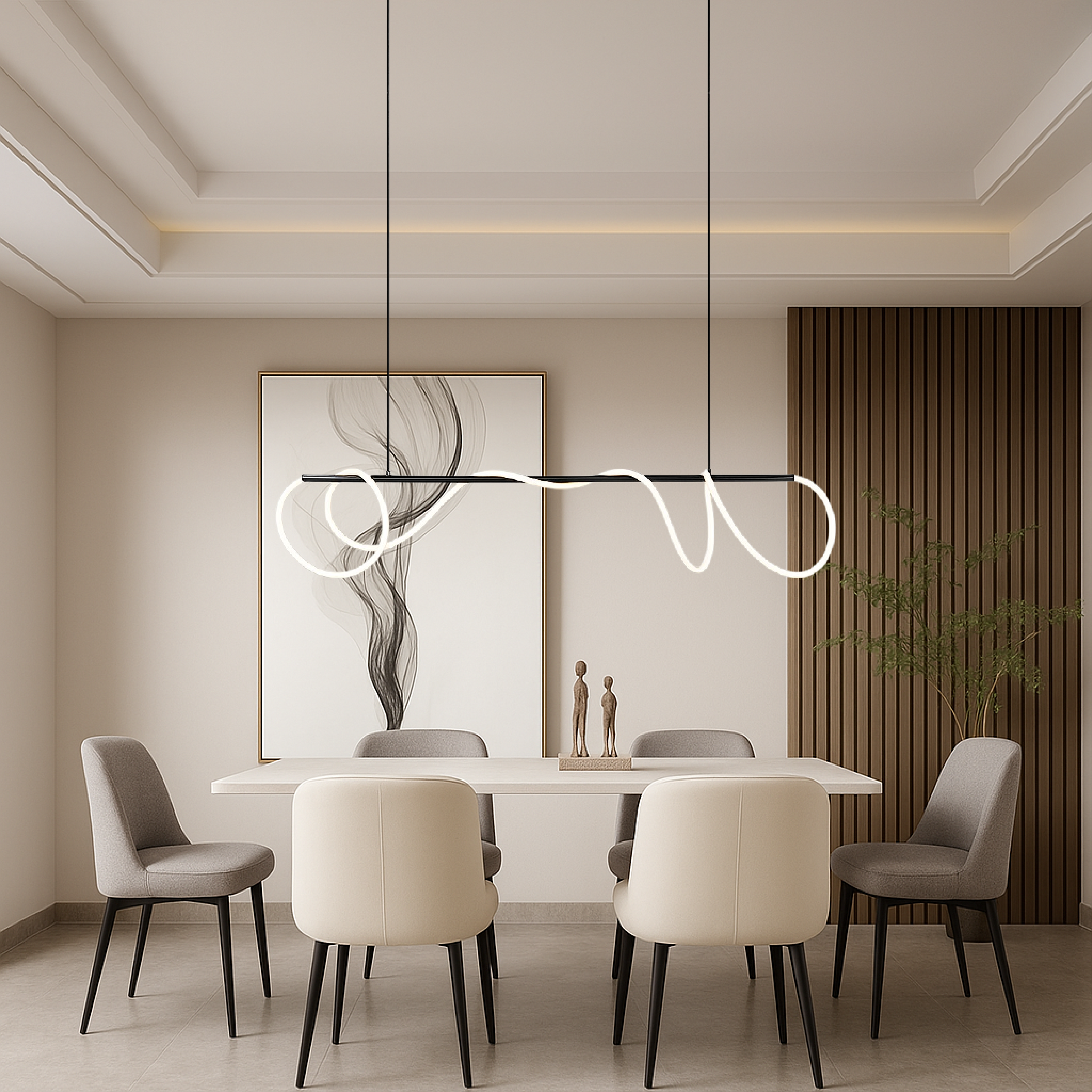 Lyvora | LED Deckenleuchte im Wellen-Design