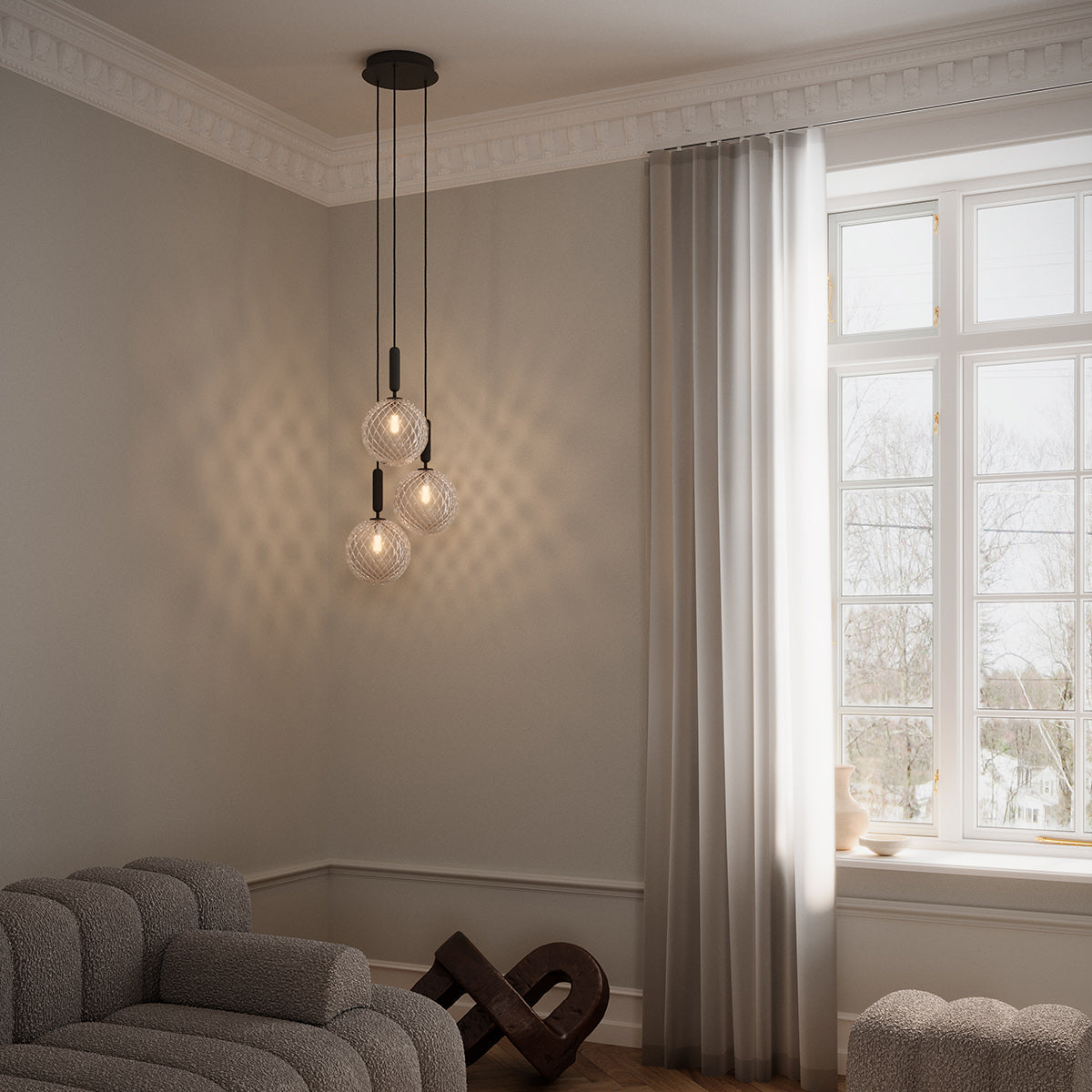 Lora | Moderne Glas-Hängelampe Kugelform Design