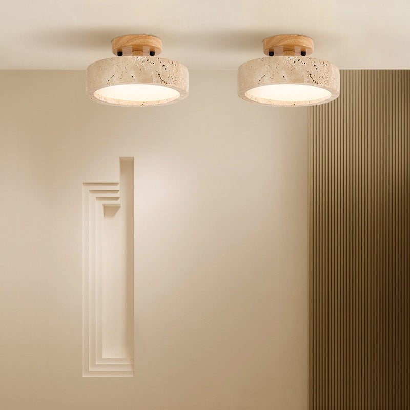 Nera | Runde Travertin LED-Deckenleuchte