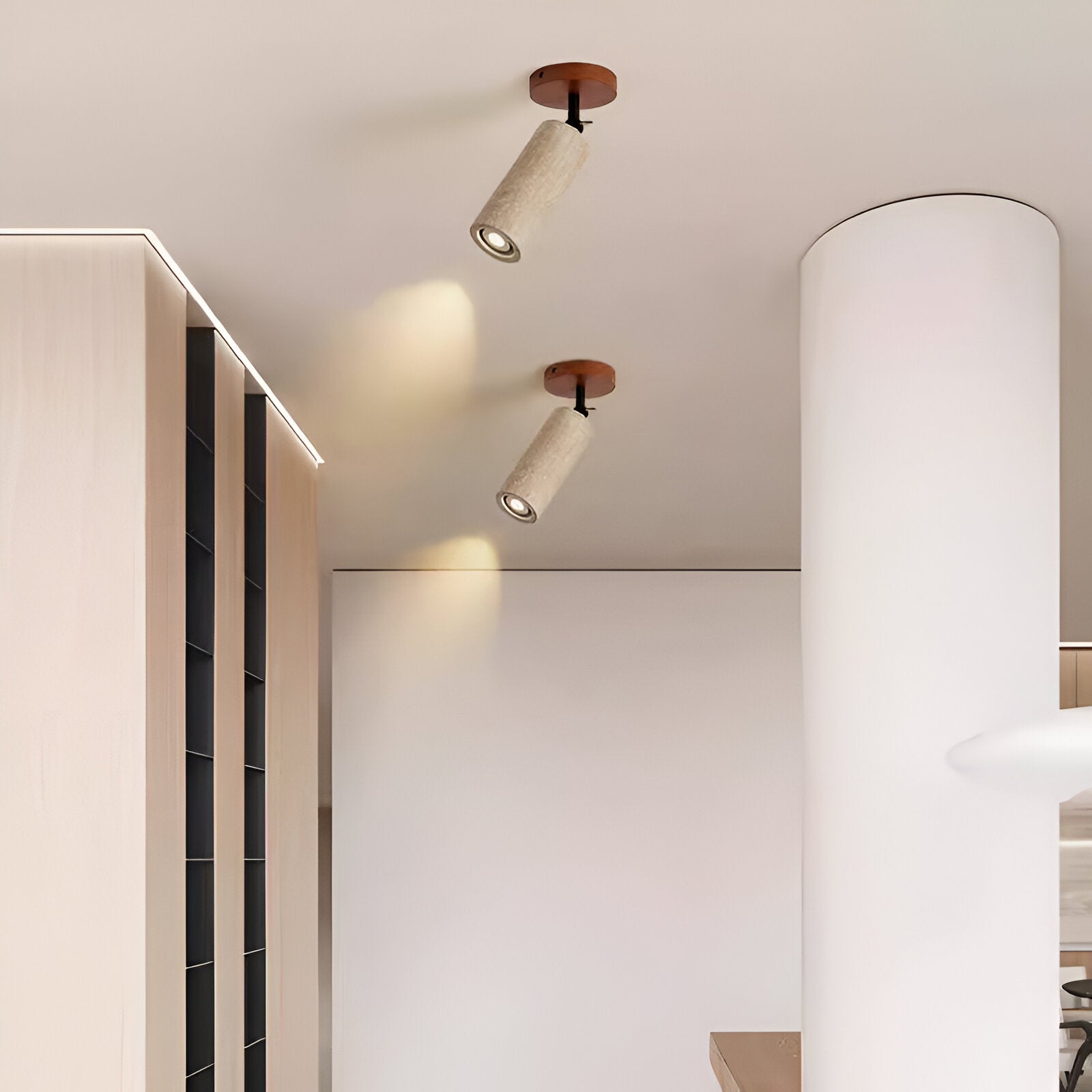 Travertin | Holz Verstellbare LED Wand- und Deckenleuchte