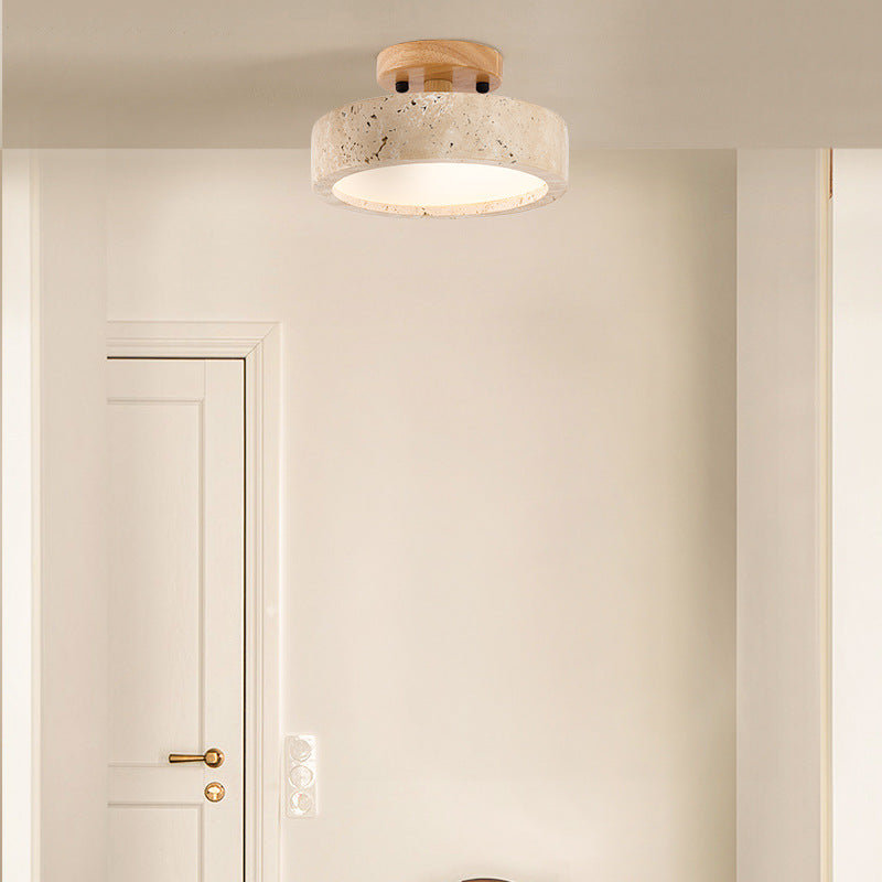 Nera | Runde Travertin LED-Deckenleuchte