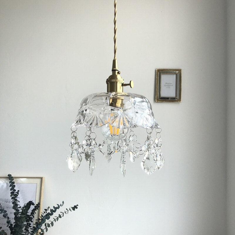 Clarivelle | Kristall Pendelleuchte mit Glasanhängern