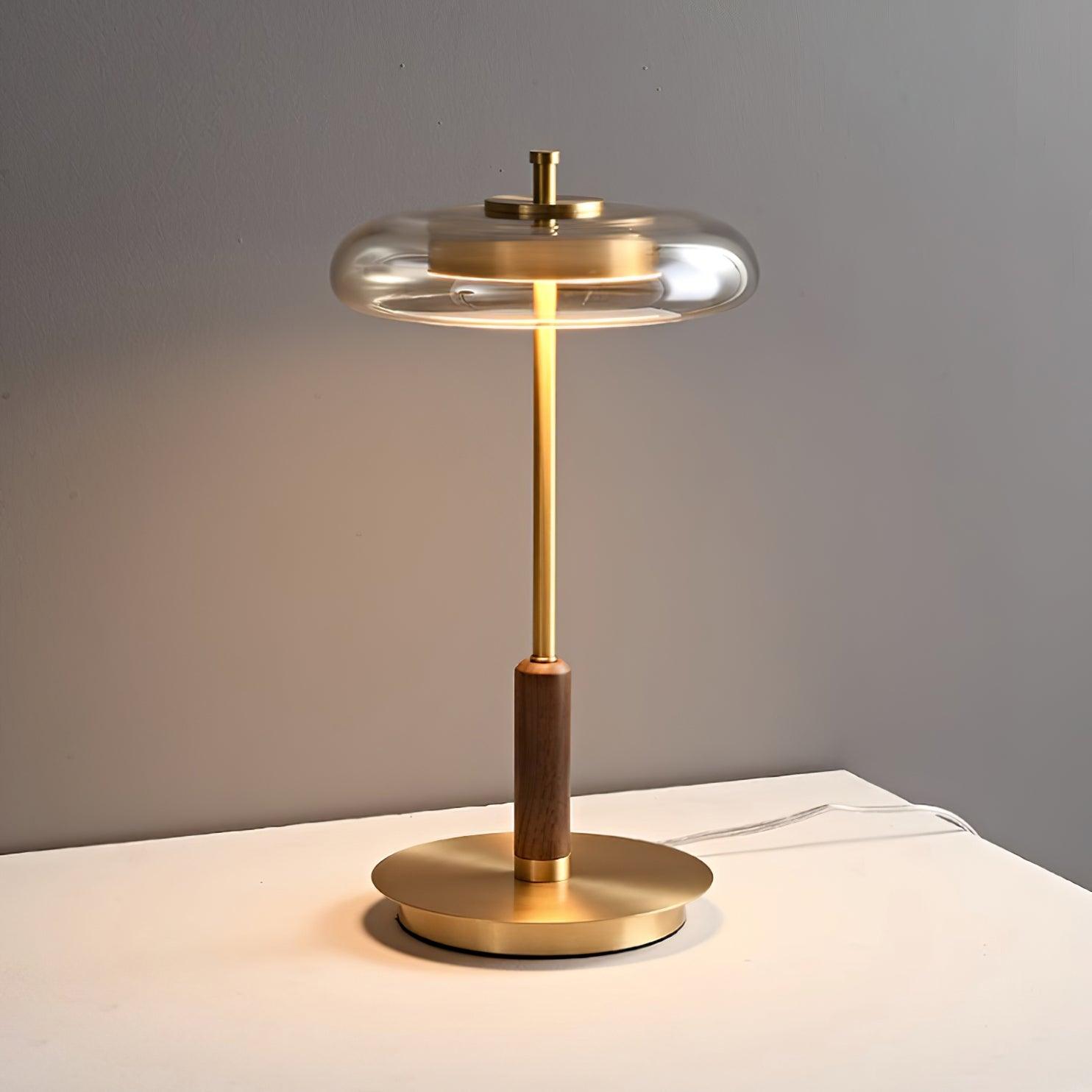 Lumisol | Tischleuchte mit Glas und Holz