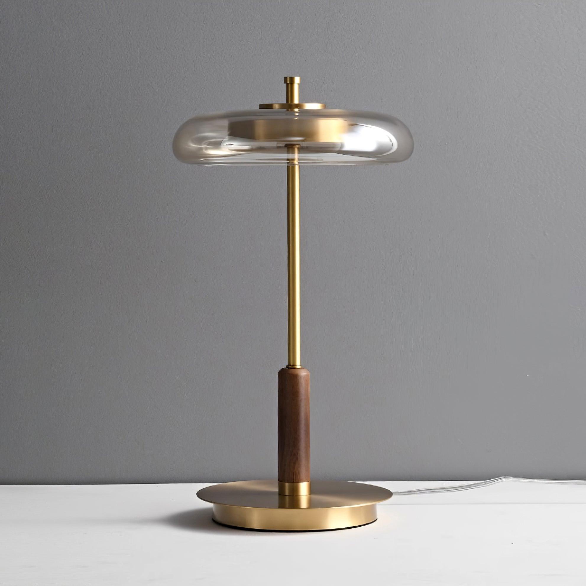Lumisol | Tischleuchte mit Glas und Holz