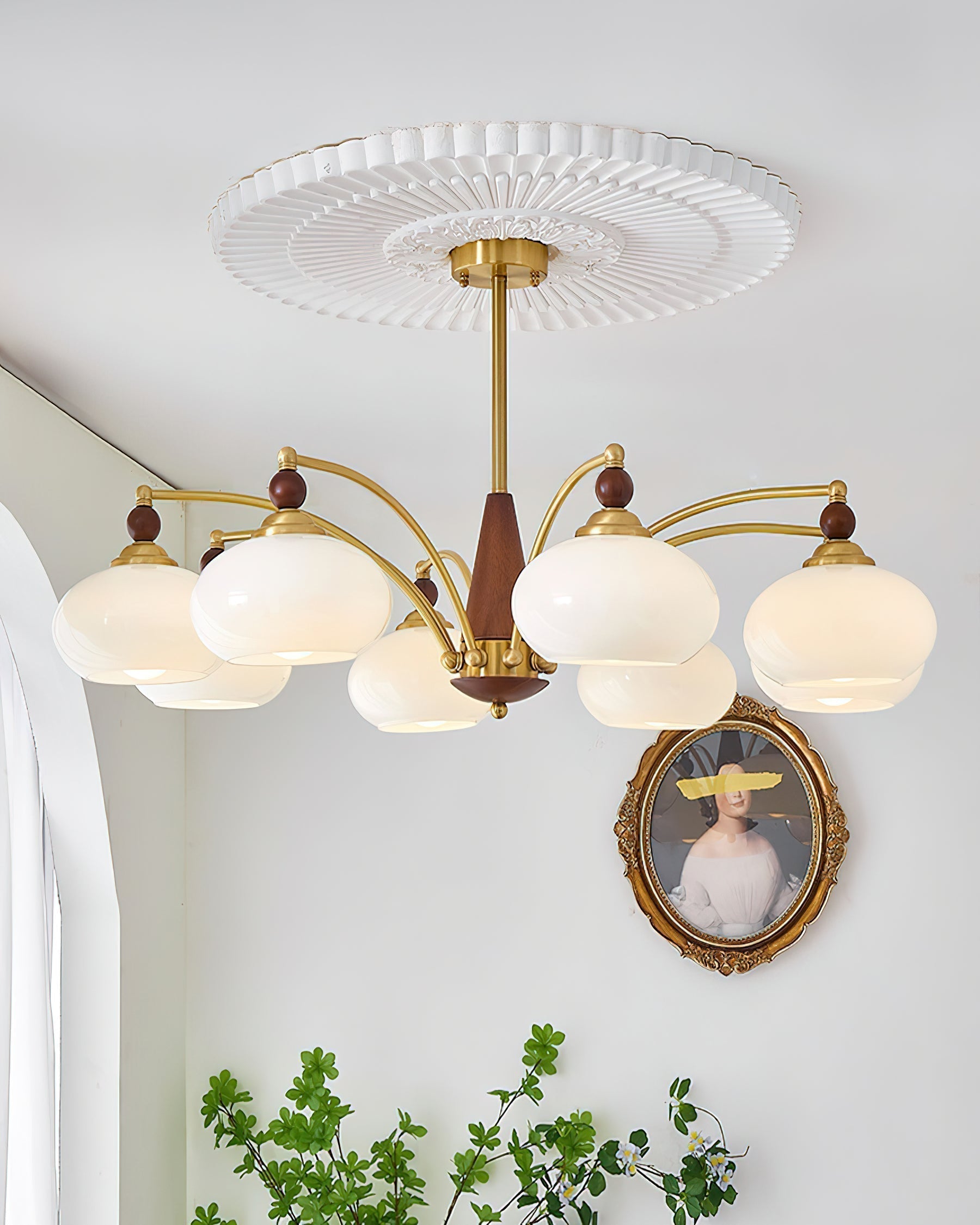 Clavira | Vintage-Deckenleuchte mit Opalglas