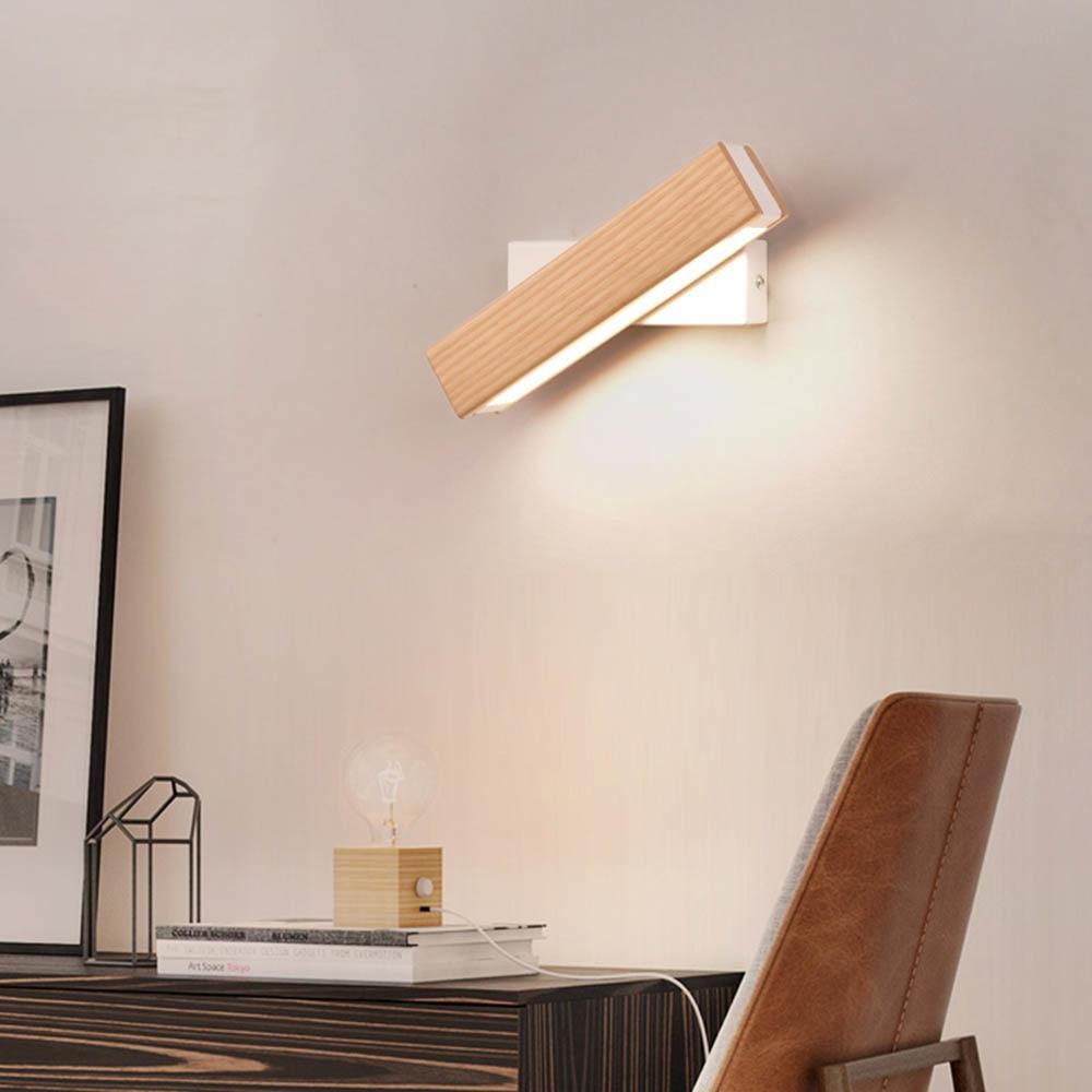 Alviro | LED-Wandleuchte Holz- und Eisen-Design