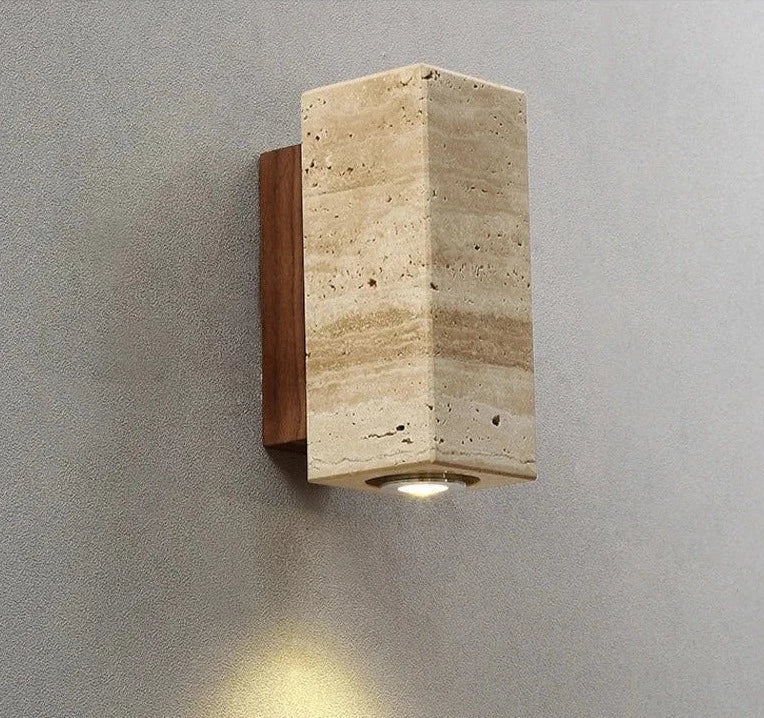 Travertin | Naturstein LED Wandleuchte Modern