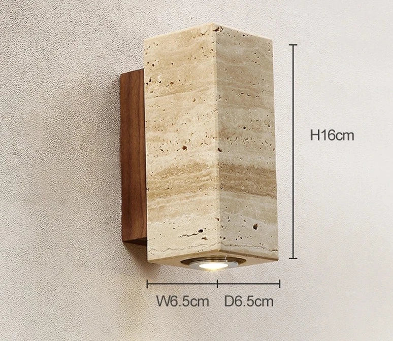 Travertin | Naturstein LED Wandleuchte Modern