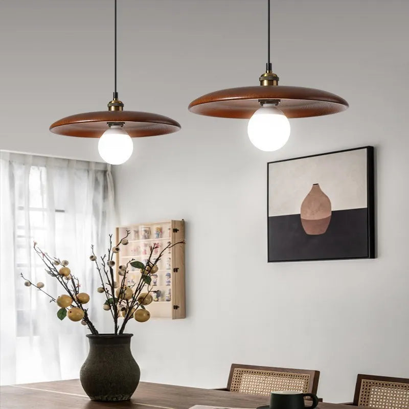 Oriva | Pendelleuchte im Holzscheiben-Design