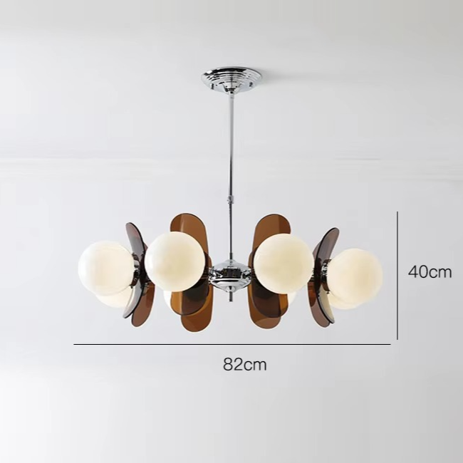 Bauhaus | Glas Metall Kronleuchter