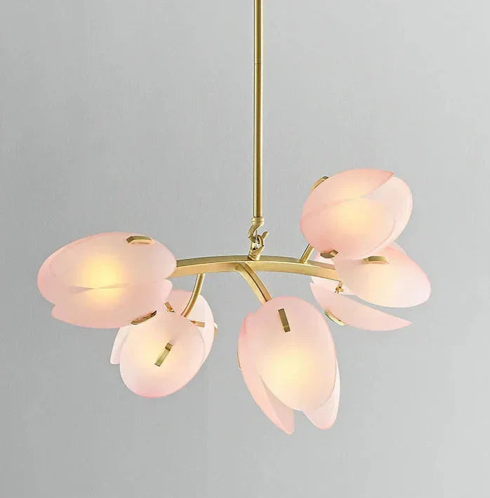 Nordlicht | Rosa Glas Tulpen Deckenlampe